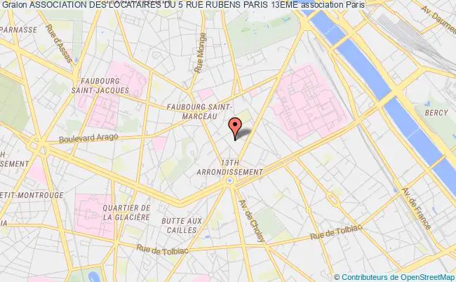 plan association Association Des Locataires Du 5 Rue Rubens Paris 13eme Paris