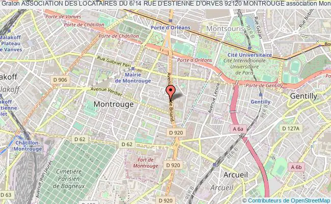 plan association Association Des Locataires Du 6/14 Rue D'estienne D'orves 92120 Montrouge Montrouge