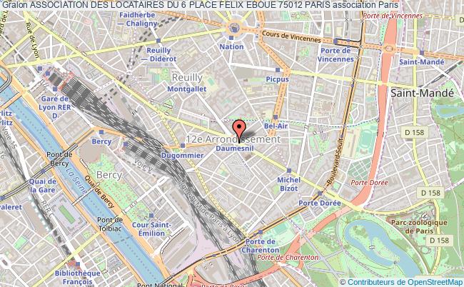 plan association Association Des Locataires Du 6 Place Felix Eboue 75012 Paris Paris