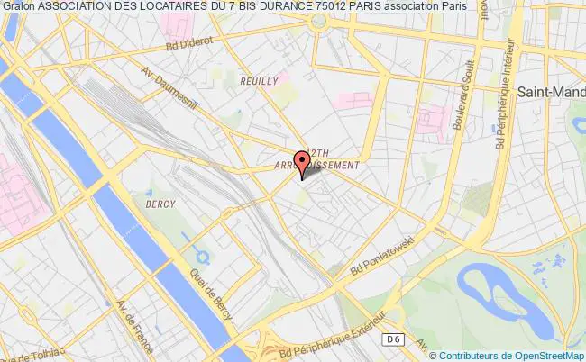 plan association Association Des Locataires Du 7 Bis Durance 75012 Paris Paris