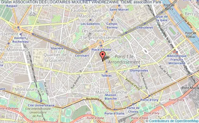 plan association Association Des Locataires Moulinet Vandrezanne 13eme Paris
