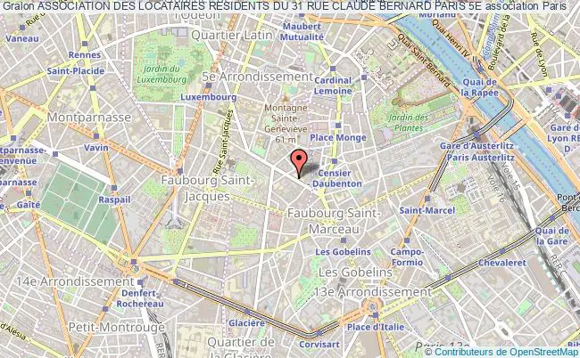 plan association Association Des Locataires Residents Du 31 Rue Claude Bernard Paris 5e Paris
