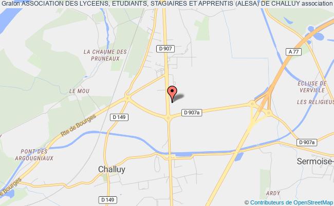 plan association Association Des Lyceens, Etudiants, Stagiaires Et Apprentis (alesa) De Challuy Challuy