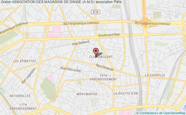 plan association Association Des Magasins De Danse (a.m.d) Paris