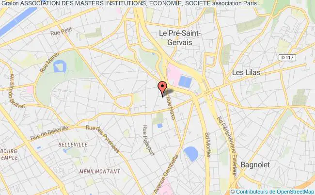 plan association Association Des Masters Institutions, Economie, Societe Paris 19e
