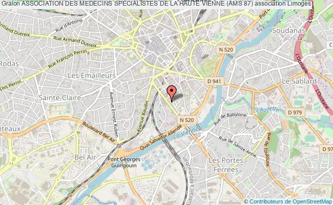 plan association Association Des Medecins Specialistes De La Haute Vienne (ams 87) Limoges