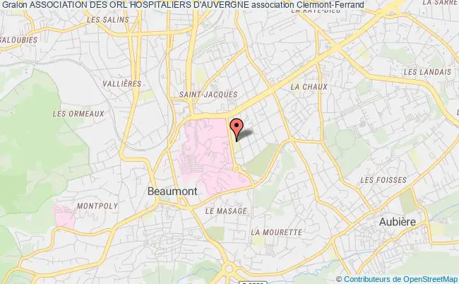 plan association Association Des Orl Hospitaliers D'auvergne Clermont-Ferrand