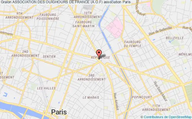 plan association Association Des OuÏghours De France (a.o.f) Paris 3e