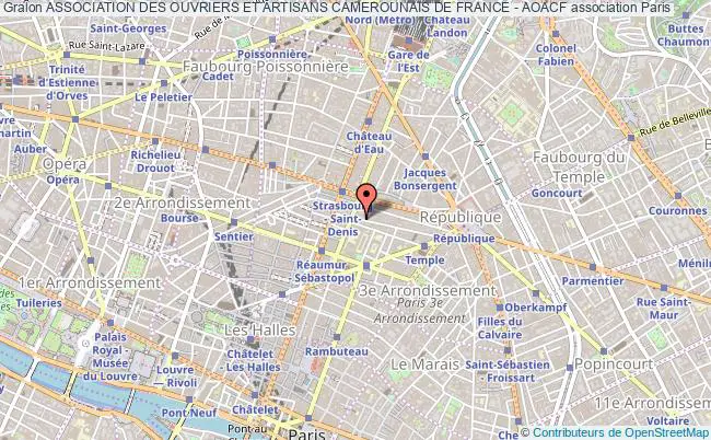 plan association Association Des Ouvriers Et Artisans Camerounais De France - Aoacf Paris 3e