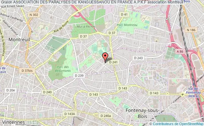 plan association Association Des Paralyses De Kanguessanou En France A.p.k.f Montreuil