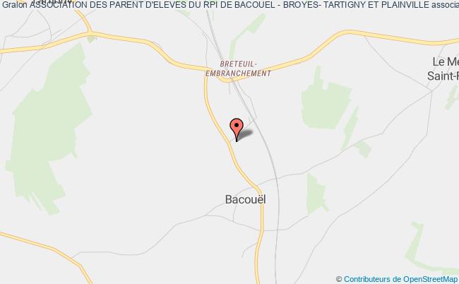 plan association Association Des Parent D'eleves Du Rpi De Bacouel - Broyes- Tartigny Et Plainville Bacouël