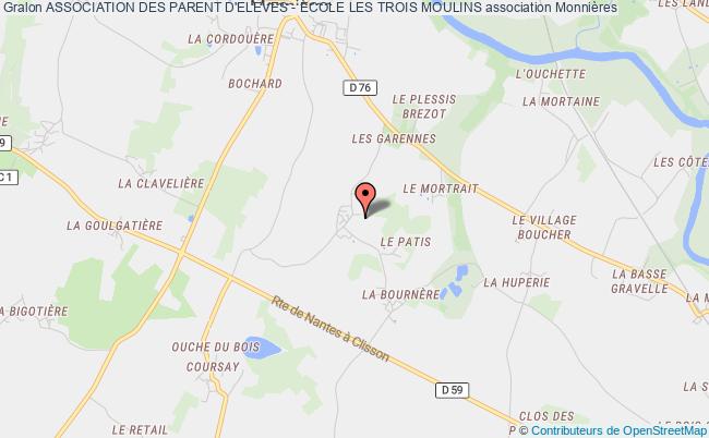plan association Association Des Parent D'eleves - Ecole Les Trois Moulins Monnières