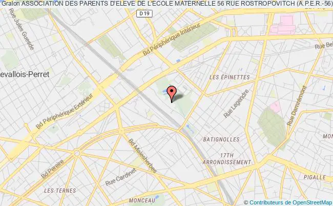 plan association Association Des Parents D'eleve De L'ecole Maternelle 56 Rue Rostropovitch (a.p.e.r.-56) Paris