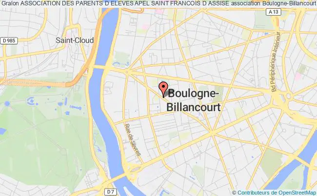 plan association Association Des Parents D Eleves Apel Saint Francois D Assise Boulogne-Billancourt