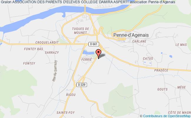 plan association Association Des Parents D'eleves College Damira Asperti Penne-d'Agenais