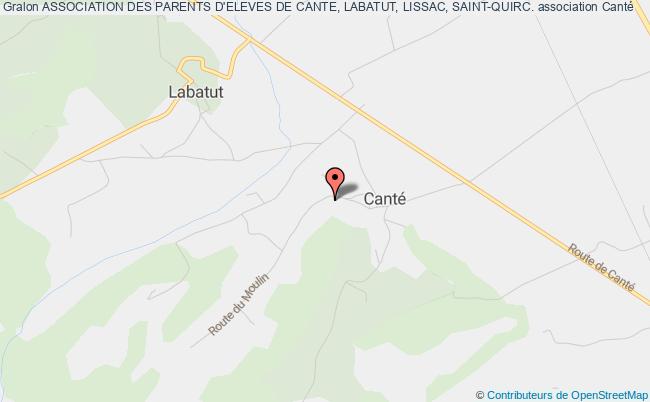 plan association Association Des Parents D'eleves De Cante, Labatut, Lissac, Saint-quirc. Canté
