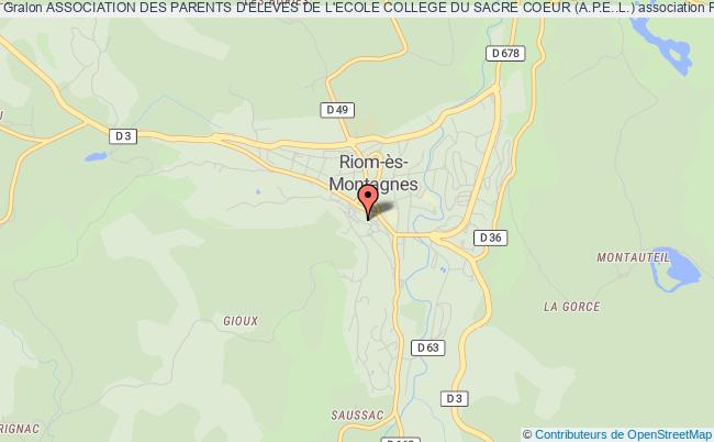 plan association Association Des Parents D'eleves De L'ecole College Du Sacre Coeur (a.p.e..l.) Riom-ès-Montagnes