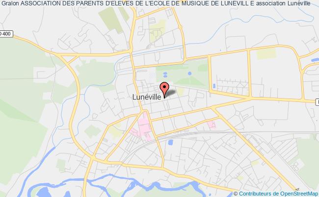 plan association Association Des Parents D'eleves De L'ecole De Musique De Lunevill E Lunéville