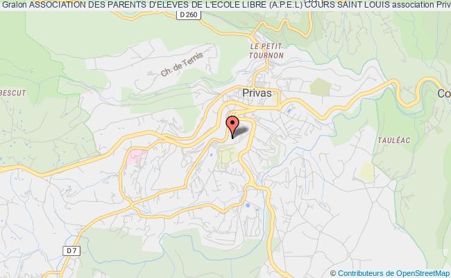 plan association Association Des Parents D'eleves De L'ecole Libre (a.p.e.l) Cours Saint Louis Privas