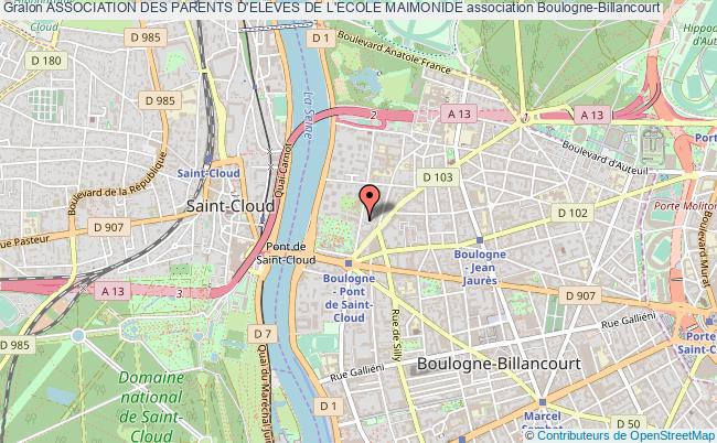 plan association Association Des Parents D'eleves De L'ecole Maimonide Boulogne-Billancourt
