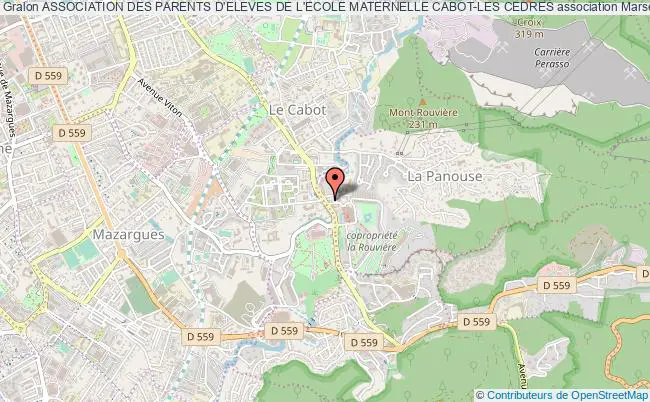 plan association Association Des Parents D'eleves De L'ecole Maternelle Cabot-les Cedres Marseille 9e