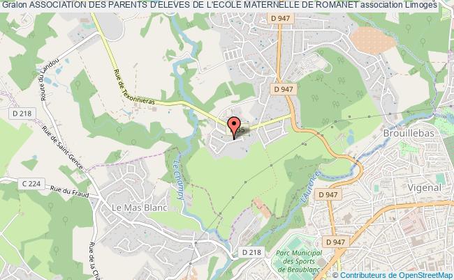 plan association Association Des Parents D'eleves De L'ecole Maternelle De Romanet Limoges
