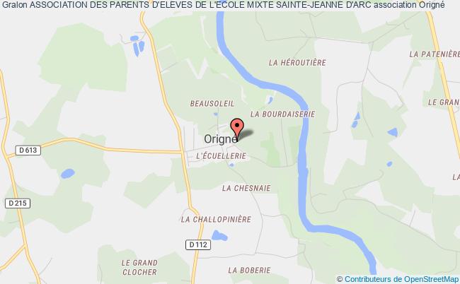plan association Association Des Parents D'eleves De L'ecole Mixte Sainte-jeanne D'arc Origné