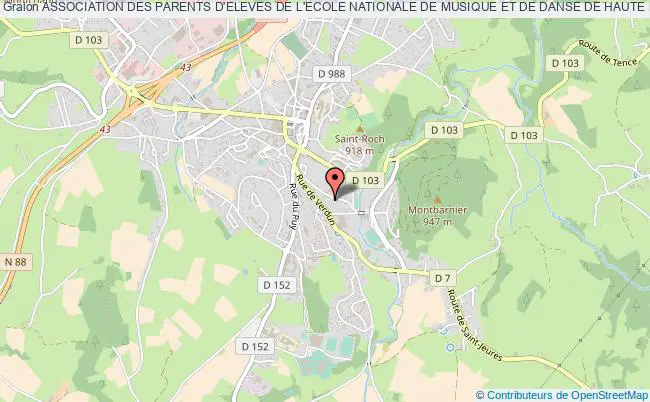 ASSOCIATION DES PARENTS D'ELEVES DE L'ECOLE NATIONALE DE MUSIQUE ET DE DANSE DE HAUTE LOIRE, ANTENNE D'YSSINGEAUX