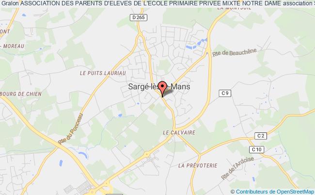 plan association Association Des Parents D'eleves De L'ecole Primaire Privee Mixte Notre Dame Sargé-lès-le-Mans