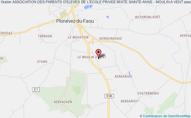 plan association Association Des Parents D'eleves De L'ecole Privee Mixte Sainte-anne - Moulin A Vent Plonévez-du-Faou