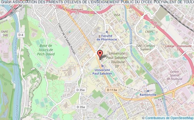 plan association Association Des Parents D'eleves De L'enseignement Public Du Lycee Polyvalent De Toulouse Bellevue Toulouse Cedex 04