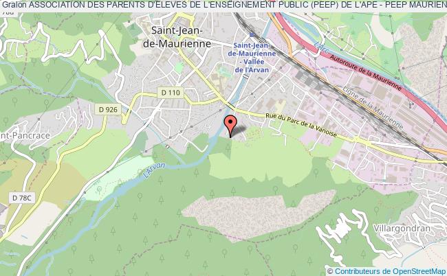 plan association Association Des Parents D'eleves De L'enseignement Public (peep) De L'ape - Peep Maurienne Saint-Jean-de-Maurienne