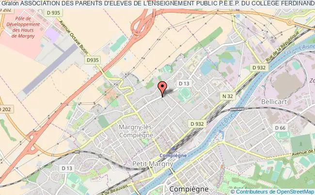 plan association Association Des Parents D'eleves De L'enseignement Public P.e.e.p. Du College Ferdinand Bac-18,rue D'ulm-compiegne (numero Bis) Margny-lès-Compiègne