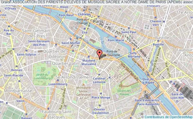 plan association Association Des Parents D'eleves De Musique Sacree A Notre-dame De Paris (apems) Paris