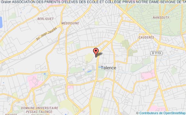 plan association Association Des Parents D'eleves Des Ecole Et College Prives Notre Dame-sevigne De Talence Talence