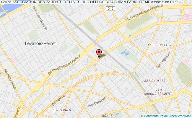 plan association Association Des Parents D'ÉlÈves Du College Boris Vian Paris 17eme Paris