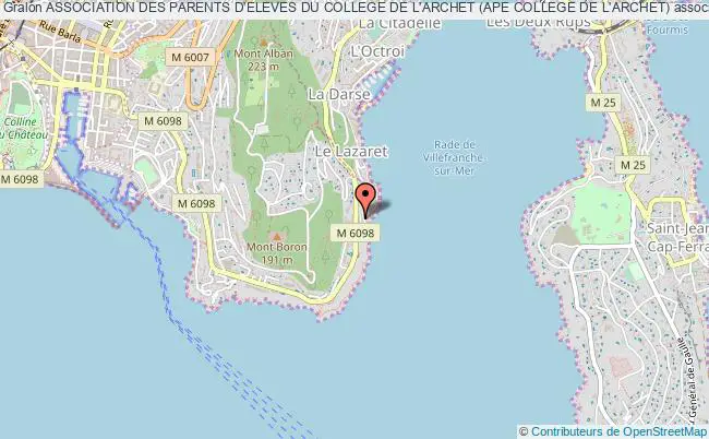 plan association Association Des Parents D'eleves Du College De L'archet (ape College De L'archet) Nice