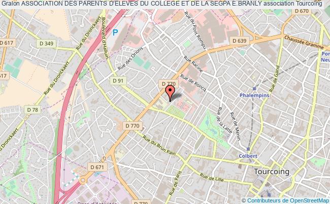 plan association Association Des Parents D'eleves Du College Et De La Segpa E.branly Tourcoing