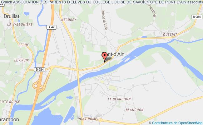 plan association Association Des Parents D'eleves Du College Louise De Savoie/fcpe De Pont D'ain Pont-d'Ain
