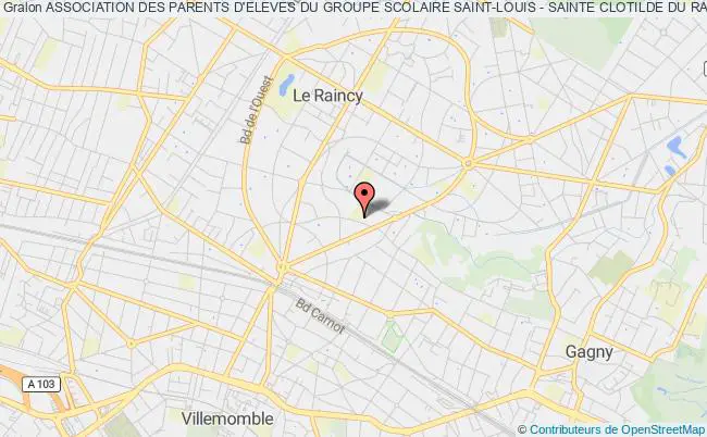 plan association Association Des Parents D'eleves Du Groupe Scolaire Saint-louis - Sainte Clotilde Du Raincy. Le Raincy