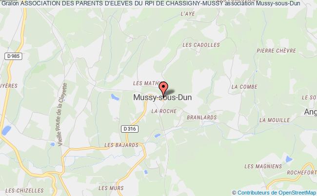 plan association Association Des Parents D'eleves Du Rpi De Chassigny-mussy Mussy-sous-Dun