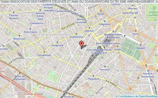 plan association Association Des Parents D'eleves Et Amis Du Conservatoire Du Xv Eme Arrondissement De Paris Paris