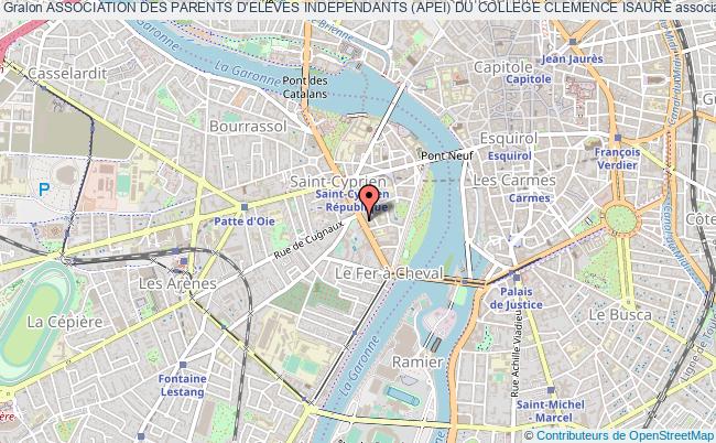 plan association Association Des Parents D'eleves Independants (apei) Du College Clemence Isaure Toulouse