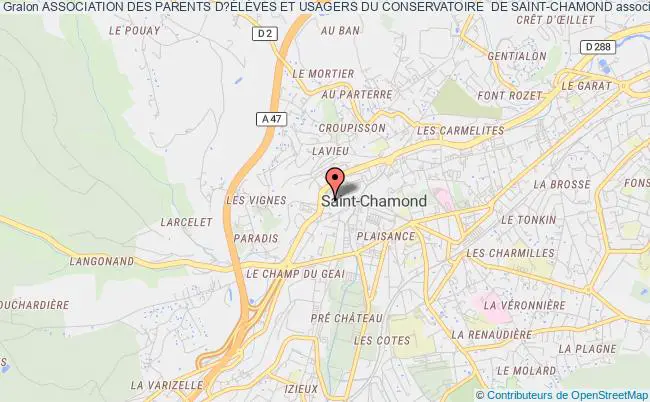 plan association Association Des Parents D?ÉlÈves Et Usagers Du Conservatoire  De Saint-chamond Saint-Chamond