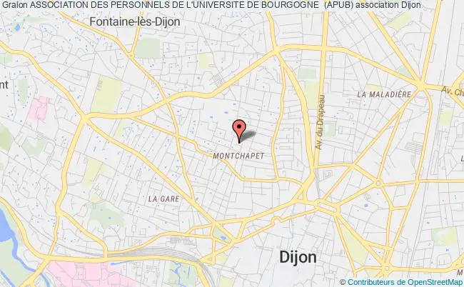 plan association Association Des Personnels De L'universite De Bourgogne  (apub) Dijon cedex