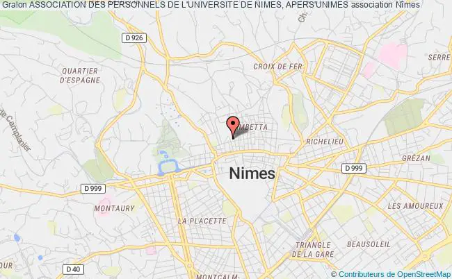 plan association Association Des Personnels De L'universite De Nimes, Apers'unimes Nîmes