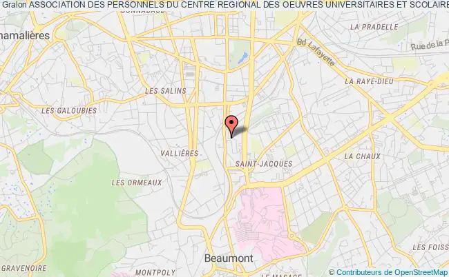 plan association Association Des Personnels Du Centre Regional Des Oeuvres Universitaires Et Scolaires (crous) Clermont-Ferrand