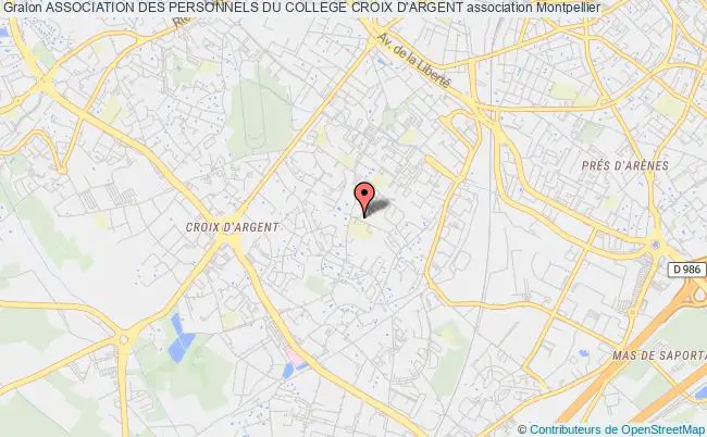 plan association Association Des Personnels Du College Croix D'argent Montpellier