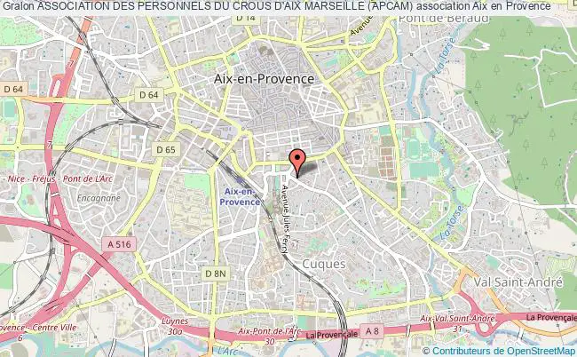 plan association Association Des Personnels Du Crous D'aix Marseille (apcam) Aix-en-Provence