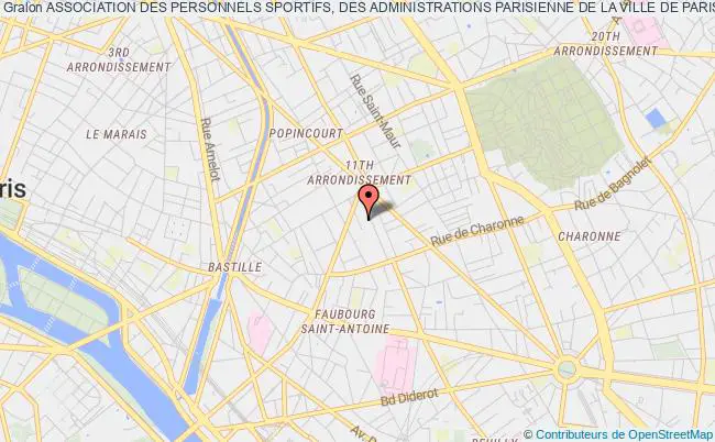 plan association Association Des Personnels Sportifs, Des Administrations Parisienne De La Ville De Paris Paris